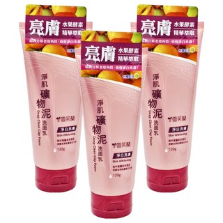 雪芙蘭淨肌礦物泥洗面乳 深層清潔 淨白亮膚 添加多種礦物質, 120g, 3件