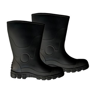 New Buffalo 牛頭牌 半筒鋼頭鋼板雨鞋, 300mm, 黑色