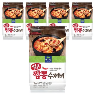 면사랑 2인용 얼큰 짬뽕 수제비, 394g, 5개
