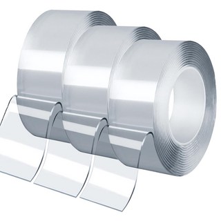 ender 超強力壓克力泡棉奈米矽膠透明凝膠雙面膠帶 30mm x 5m, 透明, 3個