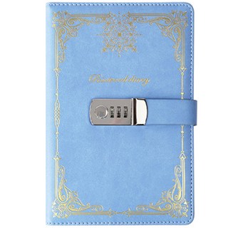 Arico Gold Line 秘密 A5 密碼鎖日記本, 藍色, 1個