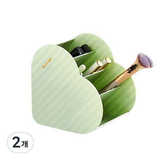 JM 化妝臺書桌分隔愛心整理收納盒, 淺綠色, 2個