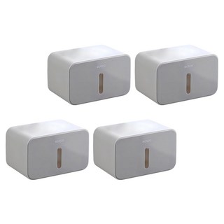 ecoco 意可可 簡約防水免打孔無痕壁掛式衛生紙架, 灰色, 4個