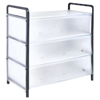 居家達人 簡易DIY四層收納防塵鞋架 PP+鋼管材質 78x30x65cm, 加長款 白色, 1個