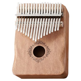 卡林巴琴 拇指琴17音-深木色（蝶戀花）護手升級完整禮盒, 1組