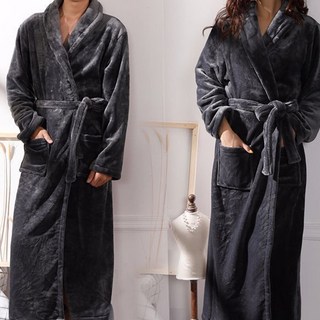 珊瑚絨男女浴袍睡袍(黑色), 尺寸:1人, 尺碼165/88A(F), 1件