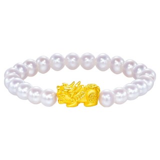 주대복 7.5mm 진주로 제작된 24K 순금 비휴 팔찌 26076-R