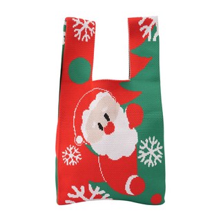聖誕主題針織包編包 Set 3個, 可愛聖誕老人, 23 x 21 x 9.5cm(總長35.5cm), 1組