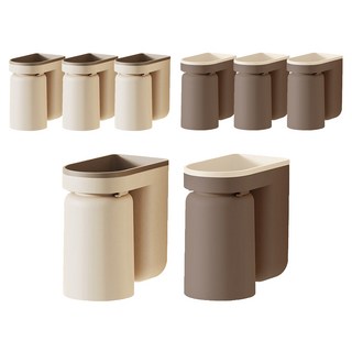 Homevanesse 現代牙刷杯架組, 米色 + 棕色, 4套