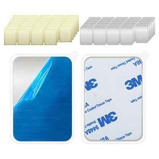 chinada 手機支架用方形鋼磁吸鐵片 20片 + 保護膜 20片 套組, 銀色, 2個