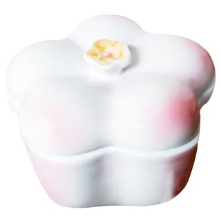 附蓋盅 8.5 x 8 x 6cm, 1個, 粉櫻