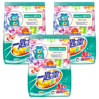 Attack 一匙靈 台灣公司貨 亮彩超濃縮洗衣粉 補充包, 1.6kg, 3包