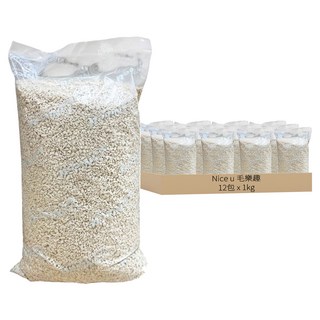 Nice u 毛樂趣 顆粒狀礦感豆腐貓砂 1kg x 12包 (無香) - 天然豆腐砂、凝結型、低粉塵、可沖馬桶