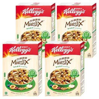 家樂氏什錦果麥 Mueslix 豐富纖果 全穀 55% 高纖高鐵, 375g, 4盒