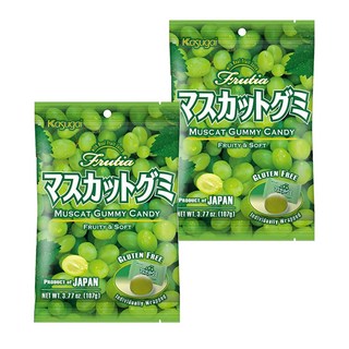 Kasugai 春日井 果汁軟糖 Frutia 麝香葡萄軟糖 無麩質 日本製造, 107g, 2袋