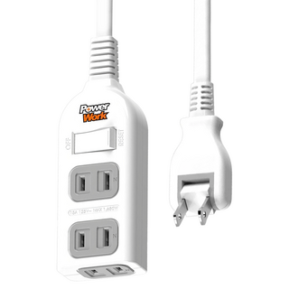 PowerWork 動力工廠 安全延長線組 4.5M 線長 過載自動斷電保護 防火耐熱材質, 白色, 1條