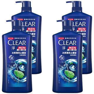 CLEAR 淨 男冰爽薄荷止癢型去屑洗髮乳, 1.2kg, 4瓶