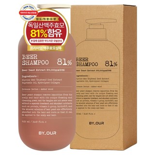 바이아우어 블랙비어81 탈모 샴푸 앰버 우드, 1.02L, 1개