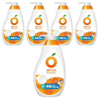 Orange House 橘子工坊 溫和除菌碗盤洗滌液 蔬果奶瓶適用, 650ml, 5瓶