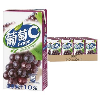 黑松 葡萄C 葡萄果汁飲料, 300ml, 24入