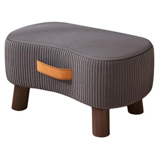 小麥購物 簡約絨布實木沙發凳 L1421 40 x 28 x 23cm, 1個, 深藍色