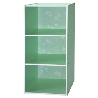 EASYHOME 花系列 三層開放式收納櫃, 綠色, 89 x 42 x 28.5cm