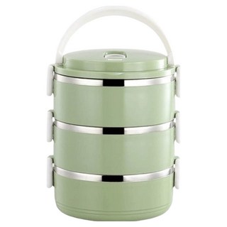 Lunch Box 日式加大三層保溫便當盒 304不鏽鋼材質 2100ml, 顏色隨機, 1個
