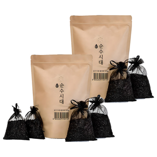 순수시대 활성탄 실내 탈취제 본품 + 망사주머니 4개, 500g, 2세트