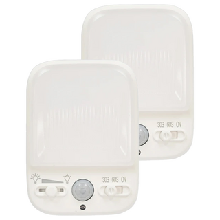 明沛 2W LED可調光紅外線感應燈 2個 插頭可90度旋轉, 黃光