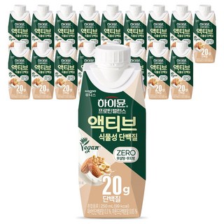 하이뮨 프로틴 밸런스 액티브 식물성 단백질 음료, 250ml, 18개