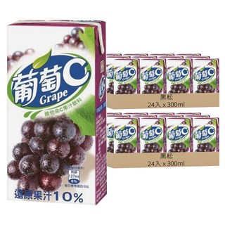 黑松 葡萄C 葡萄果汁飲料, 300ml, 48入