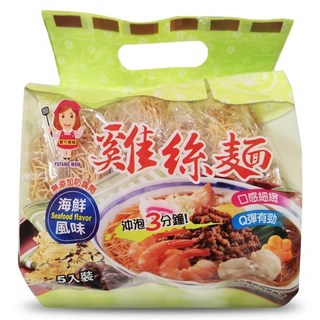 譽方媽媽 雞絲麵 海鮮風味 5入, 300g, 1袋