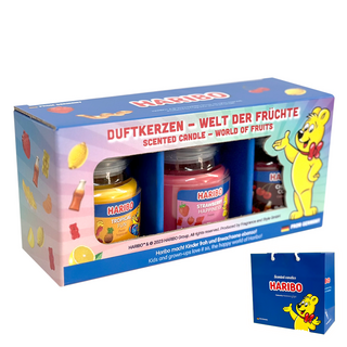 하리보 자캔들 소 3종 베스트향 A 선물세트 + 쇼핑백, 트로피칼 펀, 스트로베리 해피니스, 체리콜라, 혼합색상