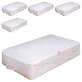 WE CHAMP 加厚床底收納袋 80*47*15CM, 白色, 5個