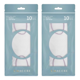 CHACER 佳和口罩 大童4D立體醫用口罩, 迷霧紫白, 10片, 2包
