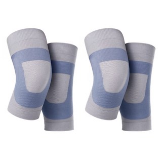 YORI 優里嚴選 蠶絲保暖護膝, 四季通用, 灰藍色, 柔軟親膚, 2組, L