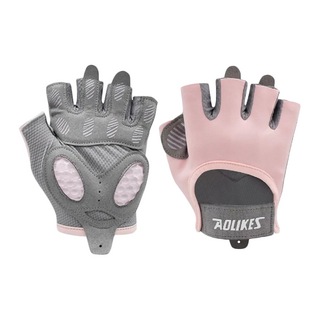 AOLIKES 奧力克斯 矽膠防滑半指手套 HS-121, 粉色, 1雙