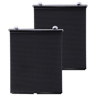 小麥購物 自動伸縮遮陽簾 G281 125 x 56.5cm 300g, 黑色, 2個