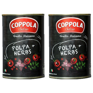 COPPOLA 柯波拉 天然無鹽蘿勒切丁蕃茄基底醬 義大利原產 無麩質 植物五辛素可食, 400g, 2罐