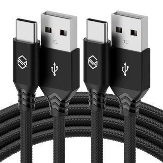 신지모루 USB-C 타입 더치 패브릭 케이블, 1m, 블랙, 2개