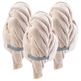 小麥購物 乾髮神器2代 超強力吸水乾髮帽 KDOT-980, 3個, 米色