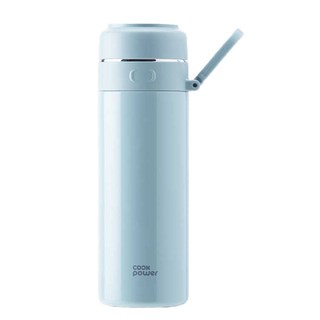 鍋寶 超真空提環陶瓷保溫杯, 400ml, 304不鏽鋼, 貼心茶隔濾網, 綠色, 1個