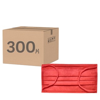 fuder 福德好罩 成人平面醫療口罩 17.5 x 9.5cm, 熱情紅, 50片, 6盒