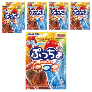 UHA 味覺糖 普超軟糖 綜合汽水味, 單顆包裝, QQ顆粒增加咀嚼感, 90g, 6袋