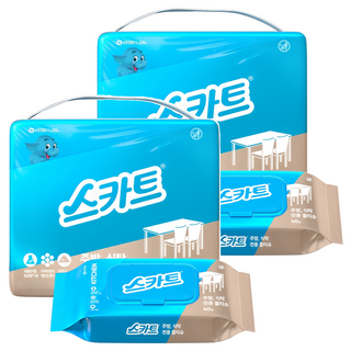 스카트 주방 식탁 전용 물티슈 40매, 8개