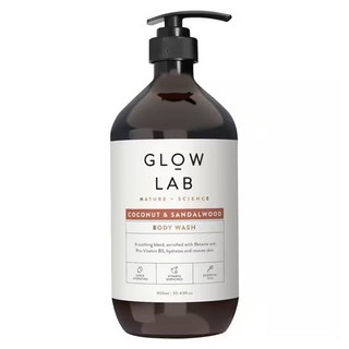 紐西蘭GLOW LAB植物精油沐浴露 椰子檀香2510, 900ml, 1瓶
