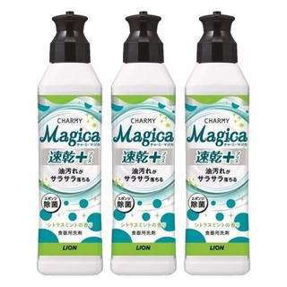 LION 獅王 CHARMY Magica 台灣公司貨 速乾洗潔精 柑橘薄荷, 220ml, 3瓶