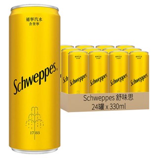 Schweppes 舒味思 通寧汽水, 330ml, 24罐