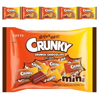 롯데웰푸드 미니 크런키, 171g, 6개