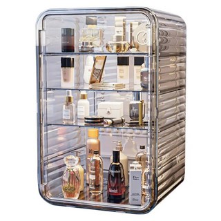 防塵多功能精美收納櫃 A0186-3 特大號 3層, 黑茶棕, 1個